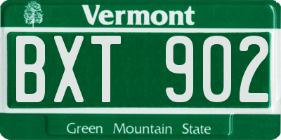 VT license plate BXT902