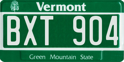 VT license plate BXT904