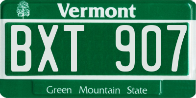 VT license plate BXT907