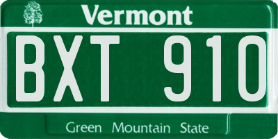 VT license plate BXT910