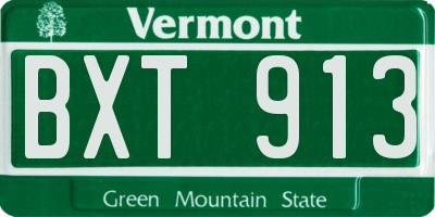 VT license plate BXT913