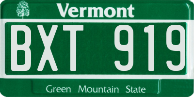 VT license plate BXT919