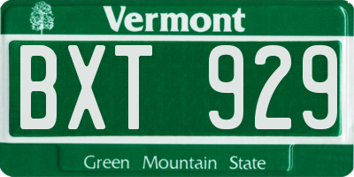 VT license plate BXT929
