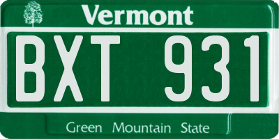 VT license plate BXT931