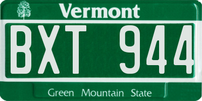 VT license plate BXT944