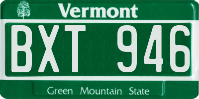 VT license plate BXT946