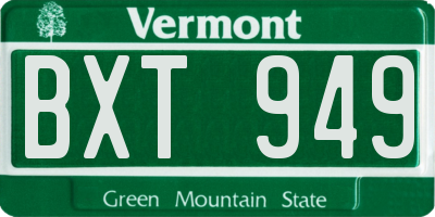 VT license plate BXT949