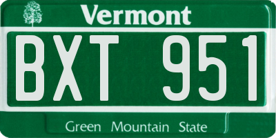 VT license plate BXT951