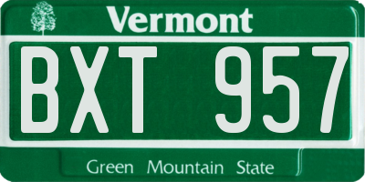 VT license plate BXT957