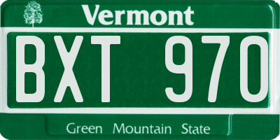 VT license plate BXT970