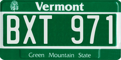 VT license plate BXT971