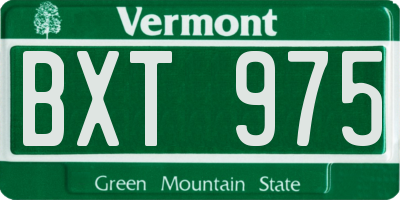 VT license plate BXT975