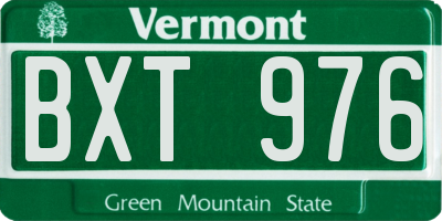 VT license plate BXT976