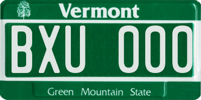 VT license plate BXU000