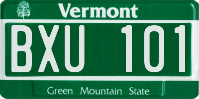 VT license plate BXU101