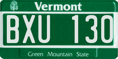 VT license plate BXU130