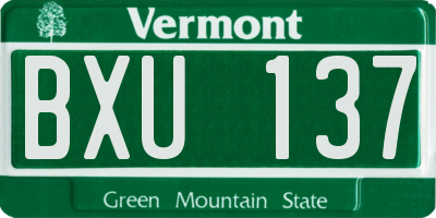 VT license plate BXU137