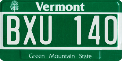 VT license plate BXU140