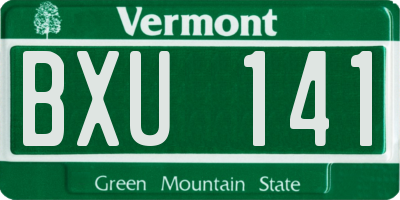 VT license plate BXU141