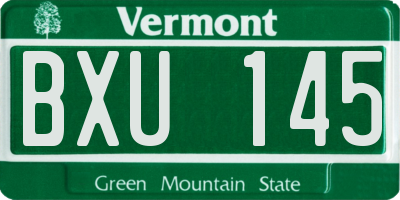 VT license plate BXU145