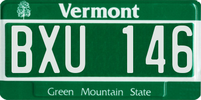 VT license plate BXU146