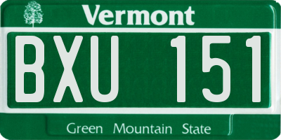 VT license plate BXU151