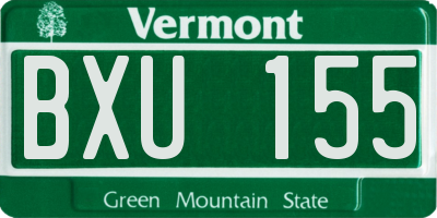 VT license plate BXU155