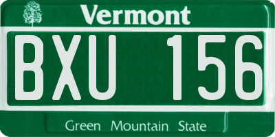 VT license plate BXU156