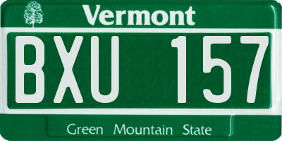 VT license plate BXU157