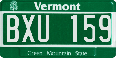 VT license plate BXU159