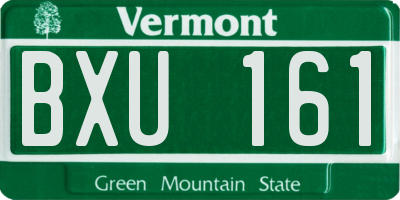 VT license plate BXU161