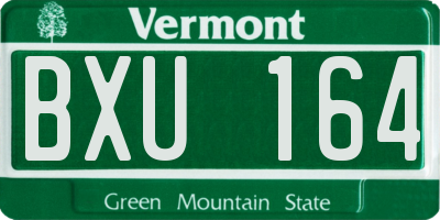 VT license plate BXU164