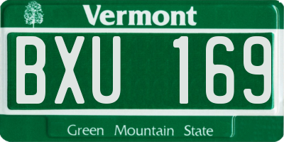 VT license plate BXU169