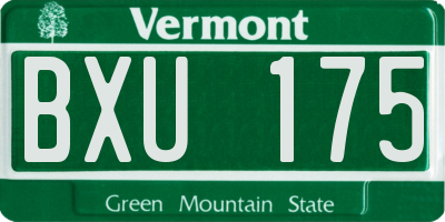 VT license plate BXU175