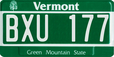 VT license plate BXU177