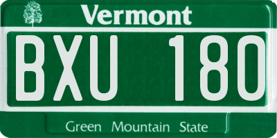 VT license plate BXU180