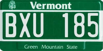 VT license plate BXU185