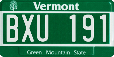 VT license plate BXU191