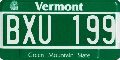 VT license plate BXU199