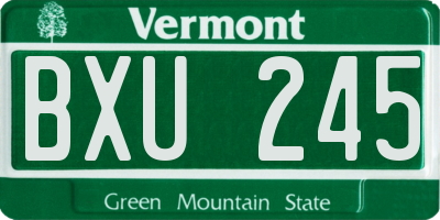 VT license plate BXU245
