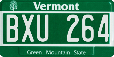 VT license plate BXU264