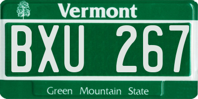 VT license plate BXU267