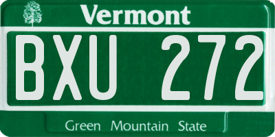 VT license plate BXU272