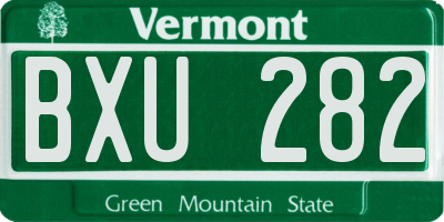 VT license plate BXU282