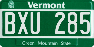 VT license plate BXU285