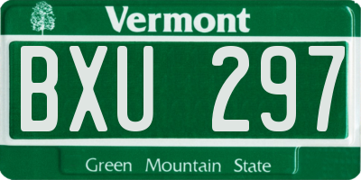 VT license plate BXU297