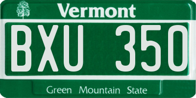 VT license plate BXU350