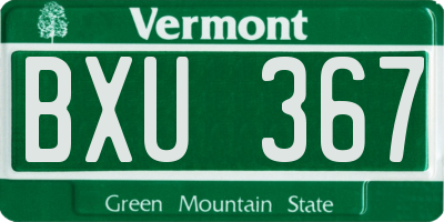 VT license plate BXU367