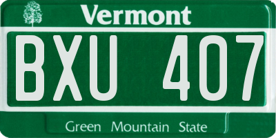 VT license plate BXU407