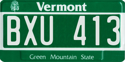 VT license plate BXU413
